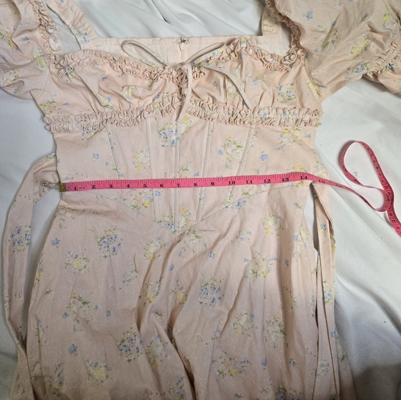 NEW Lacemade The Fairy of Pink Petals regency cottagecore floral maxi dress L - Picture 11 of 15